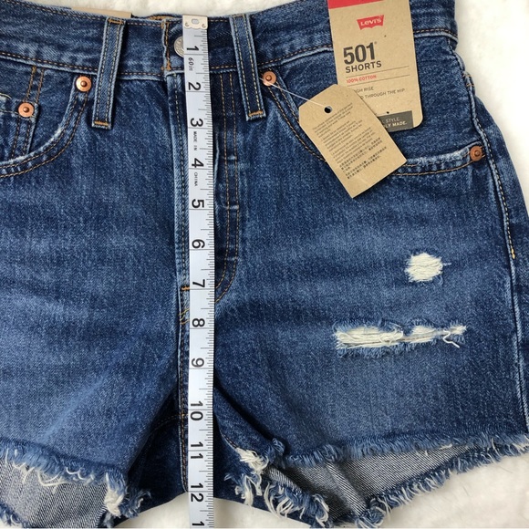 Levi’s  501  High Rise Cutoff denim short button fly Size 26 NWT - Picture 14 of 16